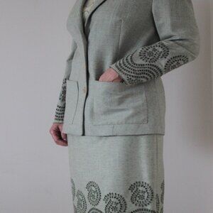 Christian Lacroix Bazar Made in France Suit Jacket Skirt Cashmere Wool  EU 40/42